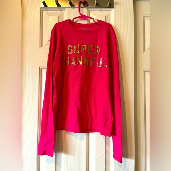 Crewcuts Other - Crewcuts long sleeve t-shirt, size XL (12-14) pink ‘super thankful’